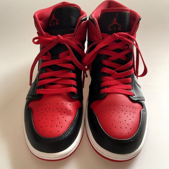 JORDAN 1 MID ALTERNATE BRED (2022) WITH THE BOX RED BLACK - Picture 7 of 16